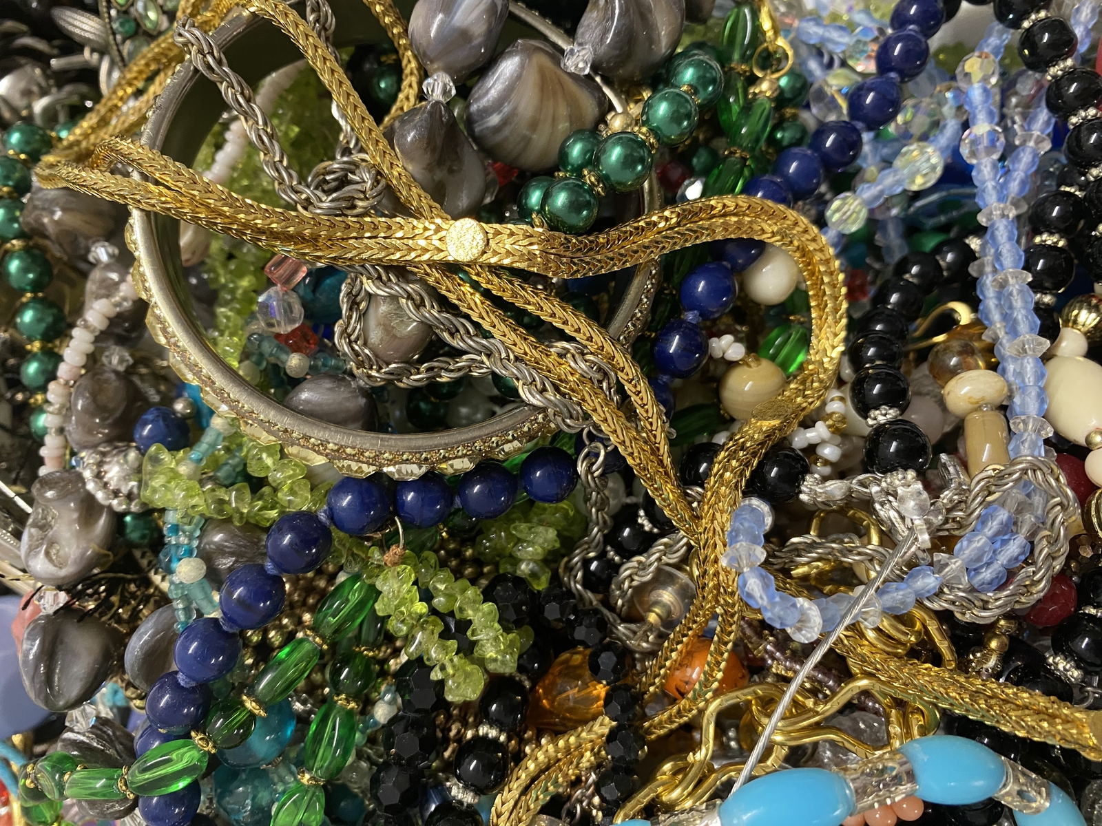 Costume Jewellery Job Lot Mixed Beads Chains Necklaces Bracelets