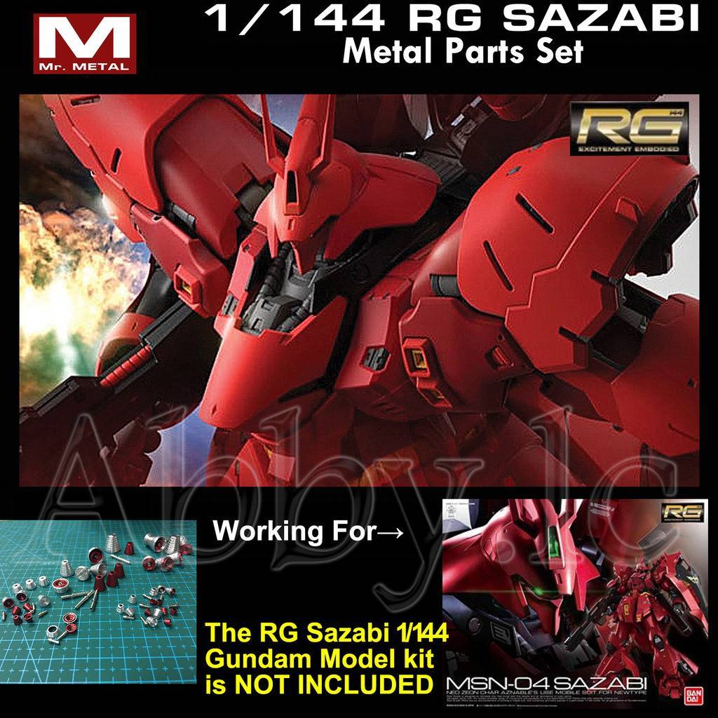 for RG 1/144 Sazabi Mr.Metal Details Add-on Parts Set+Screw Etched