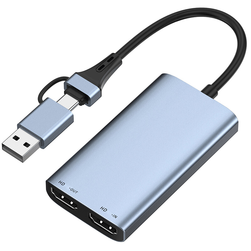 4K USB Type C Video Capture Card HDMI Loop 1080P Game Record PC Live Streaming