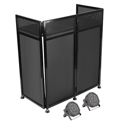 DJ Event Booth Facade+Travel Bag Pro DJ Booth Facade+2 Scrims+2 Lights