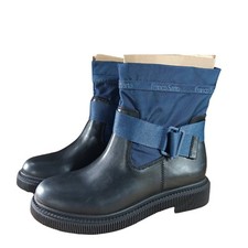 Franco Sarto Women Ankle Boots W/Straps Size US 5.5M Black/Blue Faux Leather