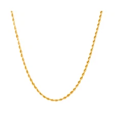 14K Gold Plated Vermeil over 925 Sterling Silver Diamond Cut Rope Chain Necklace