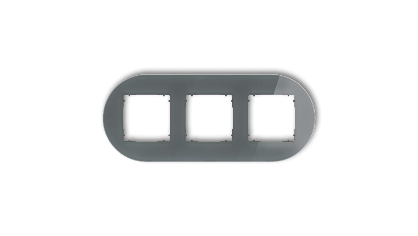 ICON Universal triple round frame - glass effect (frame: graphite bottom: /T2UK