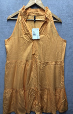 Raviya Dress Size XLarge Mango Sleeveless V Neck Mock Neck Ruffle Collar NWT