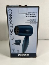 Conair 124ANR 1600W Folding Handle Blow Dryer - Blue