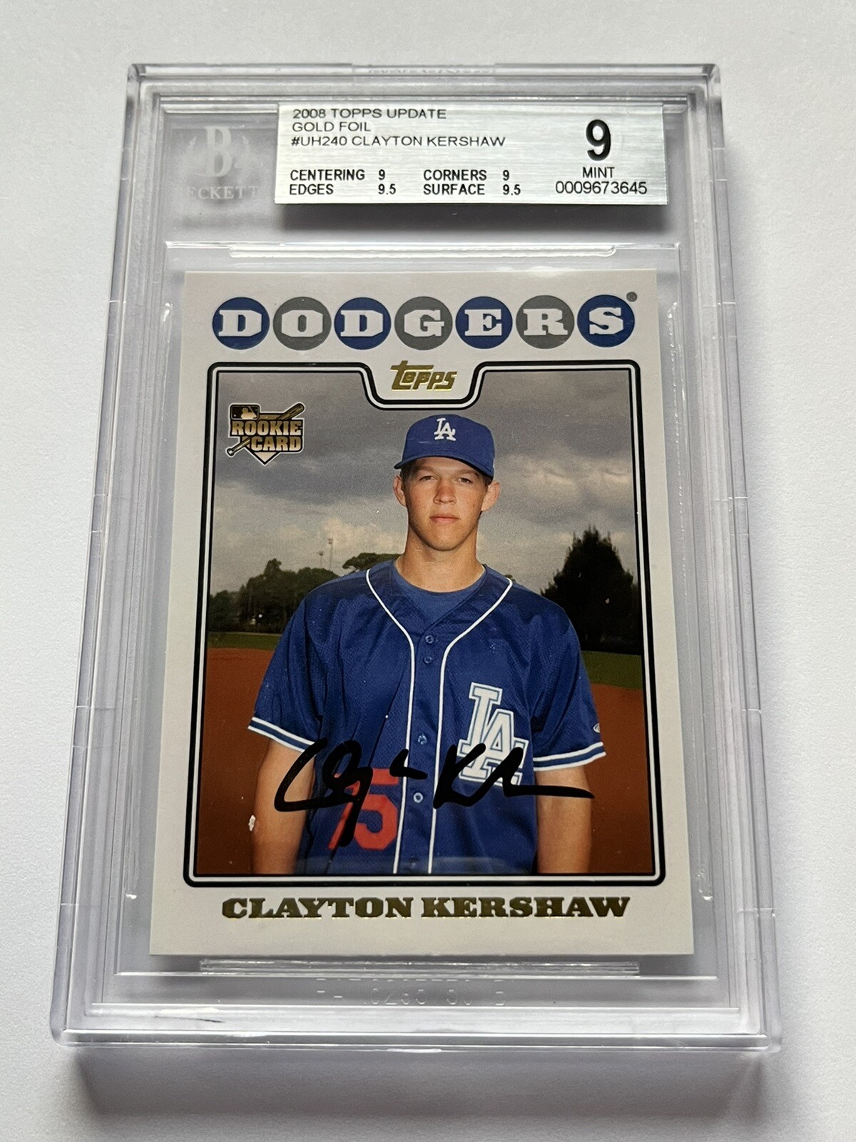 2008 Topps Update #UH240 Clayton Kershaw Gold Foil Rookie Card RC 