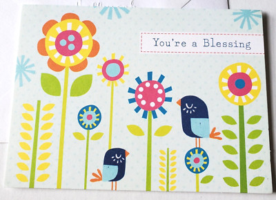 Greeting Card Blank Hallmark You're a Blessing Birds Flowers