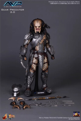 New stock Hot Toys MMS 190 Alien vs. Predator Predators 2 AVP Scar Predator 2.0