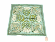 Hemlock No 12 Eliza 22"x22" 100% Cotton Scarf Floral Design Green