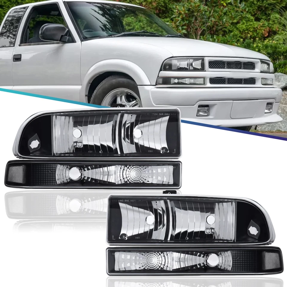 Juego de faros izquierdo y derecho para 98-04 CHEVY S10 BLAZER faros de parachoques de fábrica Foto 4 de 4