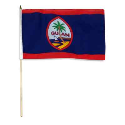 1 Dozen 12''x18'' Guam State Stick Flags 12x18in Handheld