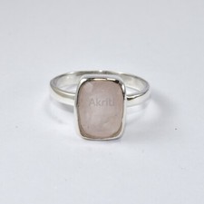 Special Cut Rose Quartz 925 Sterling Silver Ring Top Quality Handmade Best Price