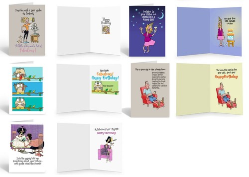 25 Funny Birthday Card Assortment -USA Made -Full Color Front & Inside ! - 743 - Picture 8 of 10