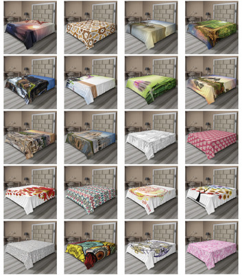 Ambesonne Asian Ethnic Flat Sheet Top Sheet Decorative Bedding 6 Sizes