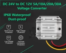 DC 24V to DC 12V Power Converter 60W 120W 240W 360W Voltage Regulator Waterproof