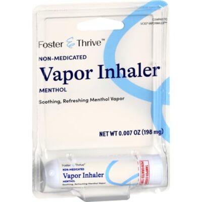 Vapor Inhaler Non Medicated Menthol Nasal Decongestant Foster & Thrive 0.007 oz