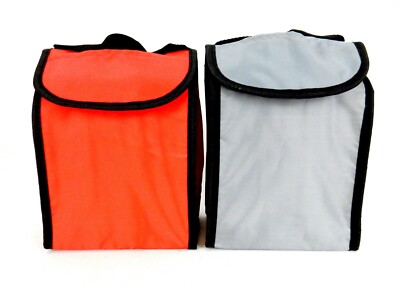 Fold-up Lunch Bag, Hook & Loop Closure, Insulated Lining, Red or Gray, #TB5200
