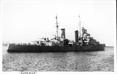 British Royal Navy Battleship HMS Euryalus SHIPPING NAVAL OLD PHOTO