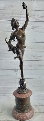 Milo`s Original Artwork: Nude Fortuna Bronze Statue, Goddess of Luck and Prosper