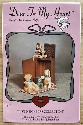 Dear To My Heart Just Neighbors Collection 5  Jointed Cat, Rabbit, 6  Bear Ptrn