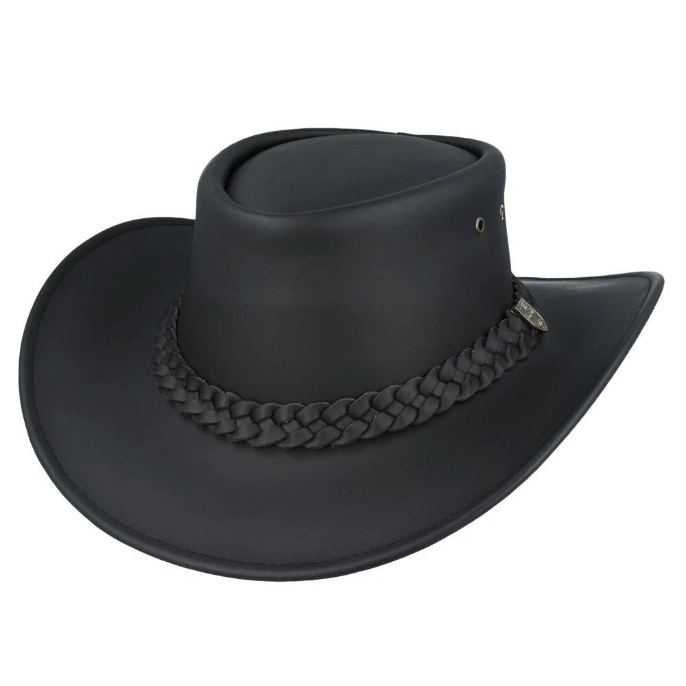 Jacaru Australia Swagman Leather Hat Australian Style Buffalo Cowboy Western
