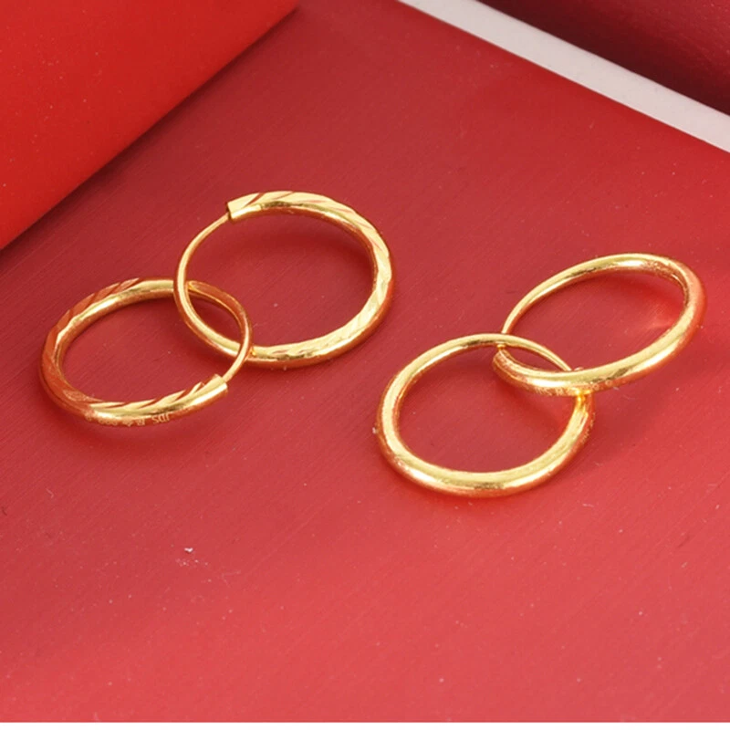 Small 24k shop gold hoop earrings