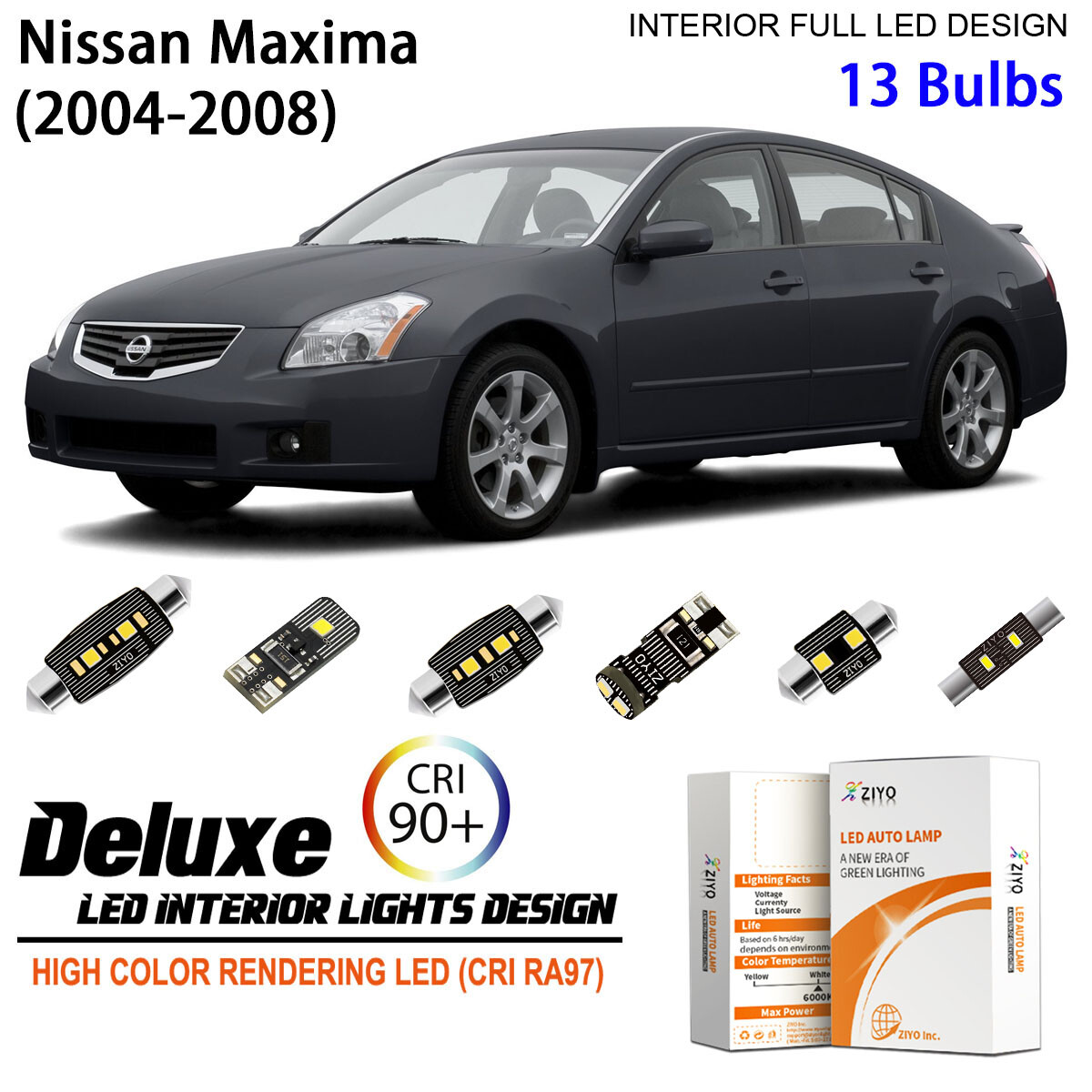 LED Interior Light Kit for Nissan Maxima 2004-2008 White LED Light