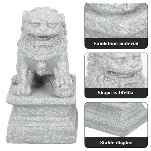 4 PIEZAS Estatuas de León Estilo Chino Figuras de León Adorno de Paisaje - Imagen 10 de 12