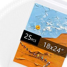 Acid Free Single Side Crystal Sealed Clear Bags for Art Prints Photos 25 Pack