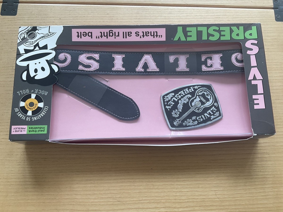 Paul Frank rare Elvis Presley Black and Pink Belt SUPER RARE Paul Frank Elvis Presley BELT with flowers  main image 3