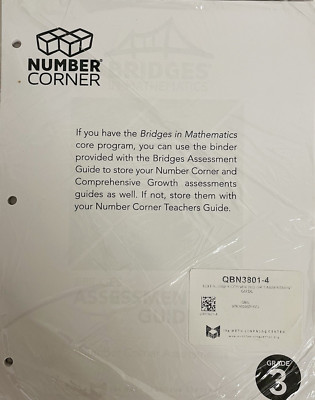 Number Corner Grade 3 Assessment Guide 2nd Edition NEW Math Learning Center Home
