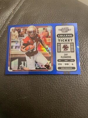 2023 Chronicles Draft Picks Zay Flowers #/99 Rookie Blue