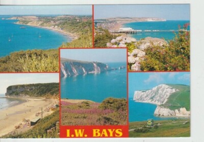 ISLE OF WIGHT, HAMPSHIRE - BAYS MEHRANSICHT FARBIGE POSTKARTE
