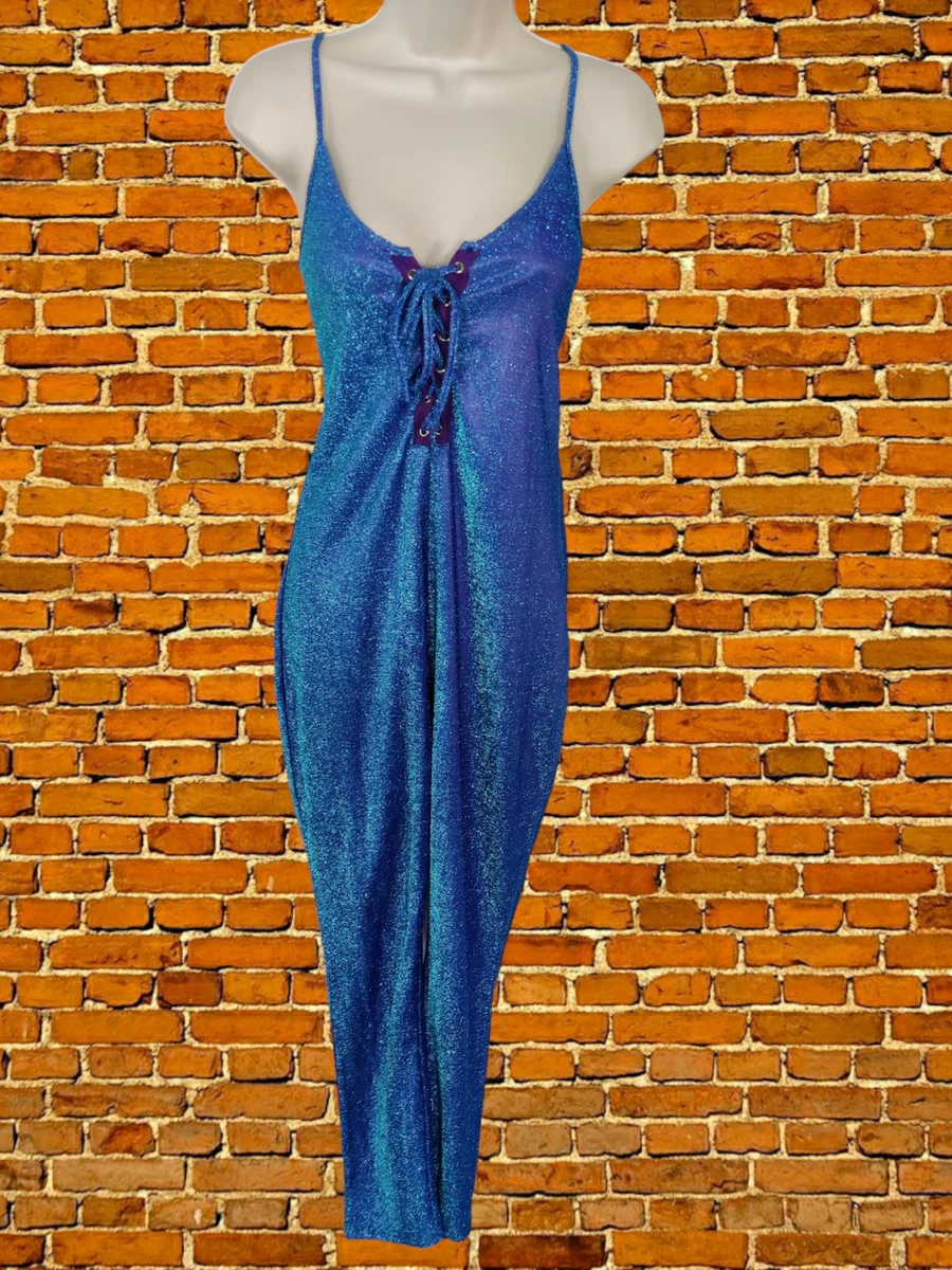 WOMENS ELSIE FRED SIZE UK MEDIUM BLUE LAME CAMISOLE STRAP