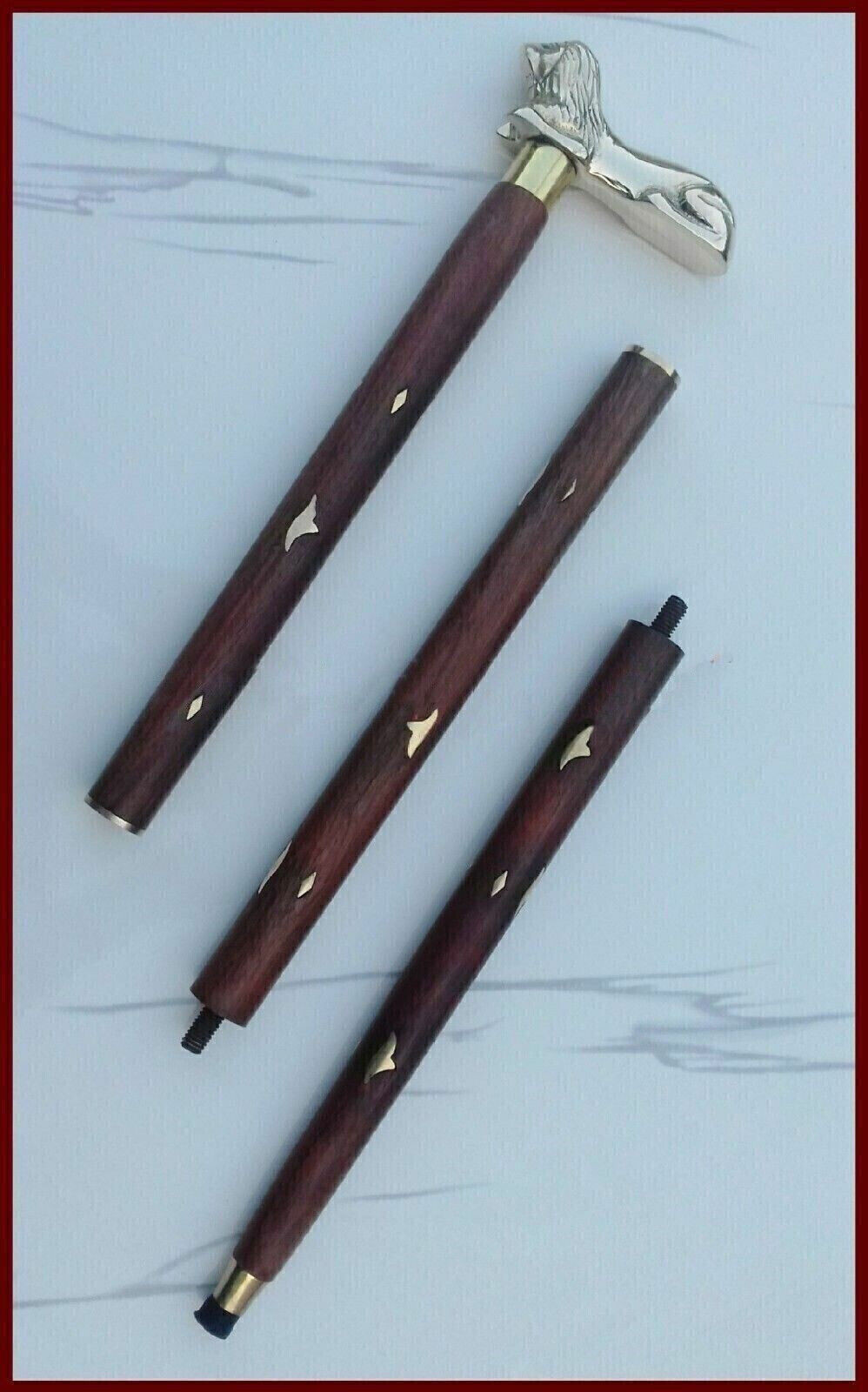 Solid Style Brass Knob Head Handle Walking Stick … - image 2