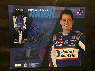 Graham Rahal 2019 Indy Car Indianapolis 500 Promo hero Card Autographed