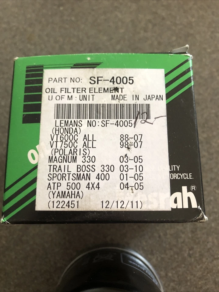 Filtro de óleo VESRAH SF-4005 Honda CB1000 93-97 Kawasaki EN500A Vulcan 90-96 - Imagem 2 de 4