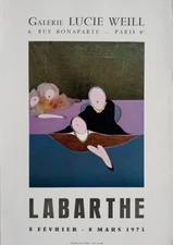 Philippe LABARTHE Expo 73 - Galerie Lucie Weill 1973 Poster vintage