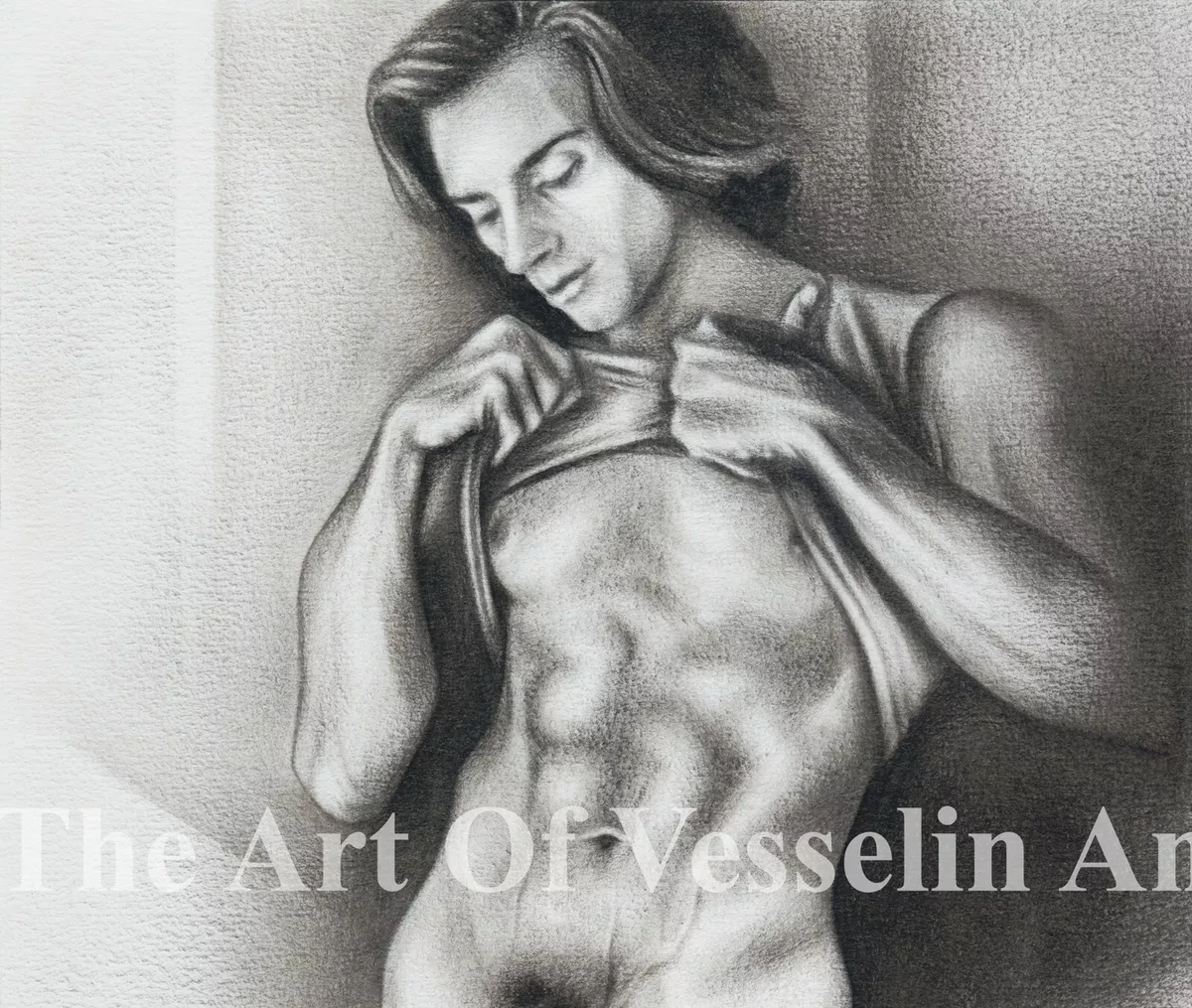 Print Of Male Nude Painting Man Posing