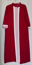 New Vanity Fair 1980's Robe Medium Hostess Gown Housecoat Velour Maroon Lounge
