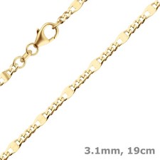 Bracciale Panzerstegkette In Oro 585 Oro Giallo 19Cm
