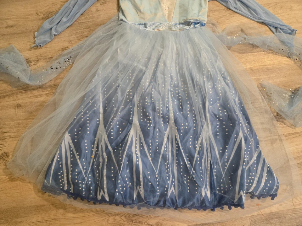 Niña Frozen’s Elsa Reina del Hielo Disfraz Vestido Princesa Talla 140 CM, US 10 Halloween Foto 2 de 4