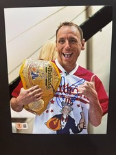 Joey Chestnut Rare! autographed signed Nathan's Hot Dog photo Beckett BAS coa