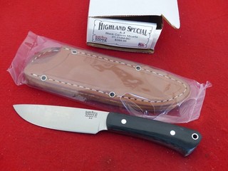 Bark River USA mint/box Black Canvas Micarta Highland Special fixed blade knife