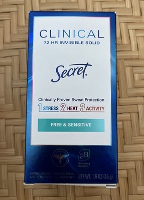 Secret Clinical 72 HR Invisible Solid Antiperspirant Free & Sensitive 1.6 oz