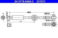 ATE Bremsschlauch 24.5176-0464.3 FüR Opel