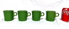 VINTAGE SET OF 4  FIESTAWARE COFFEE MUGS OLIVE GREEN 10 OZ , HLC MINT USA