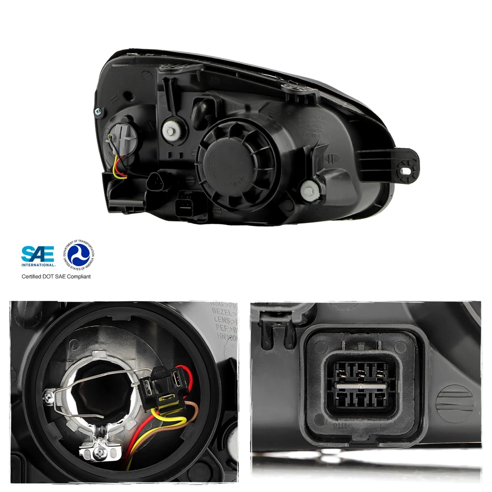 Par de faros cromados para conductor pasajero Hyundai Santa Fe 2001-2003 Foto 3 de 4