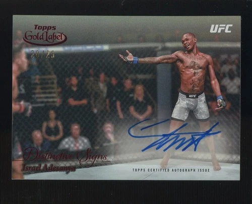 2024 Topps Gold Label UFC Distinctive Signs Red Israel Adesanya AUTO 20/25