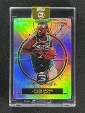 2025-26 Topps Three 3 Jaylen Brown #14 Gold Refractor Basketball Celtics /10